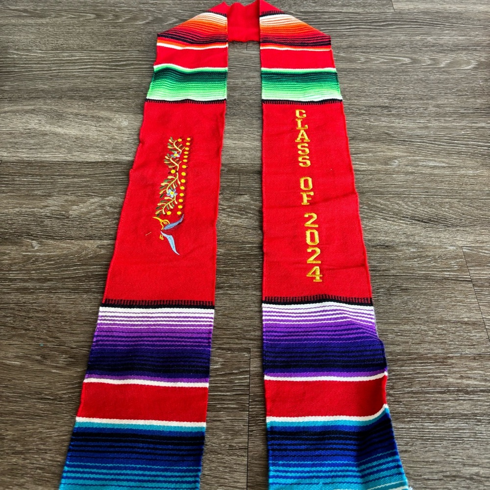 Embroidered Latino Sash, 2024 Graduation  stole, sarape